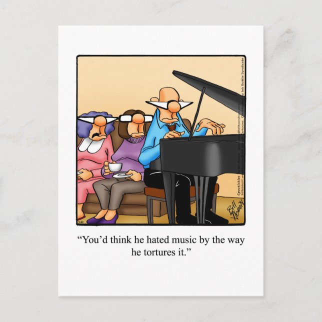 Music Humour Piano Postcard (Front)
