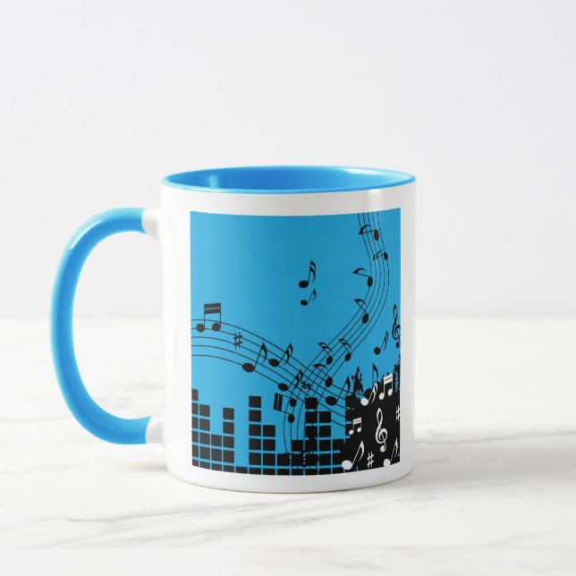 Music Illustration custom monogram mugs (Left)