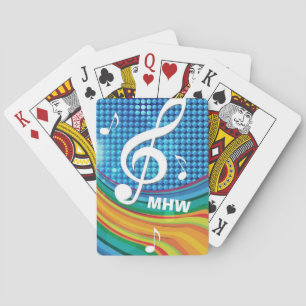 Music Illustration custom monogram playing cards