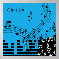Music Illustration custom name poster