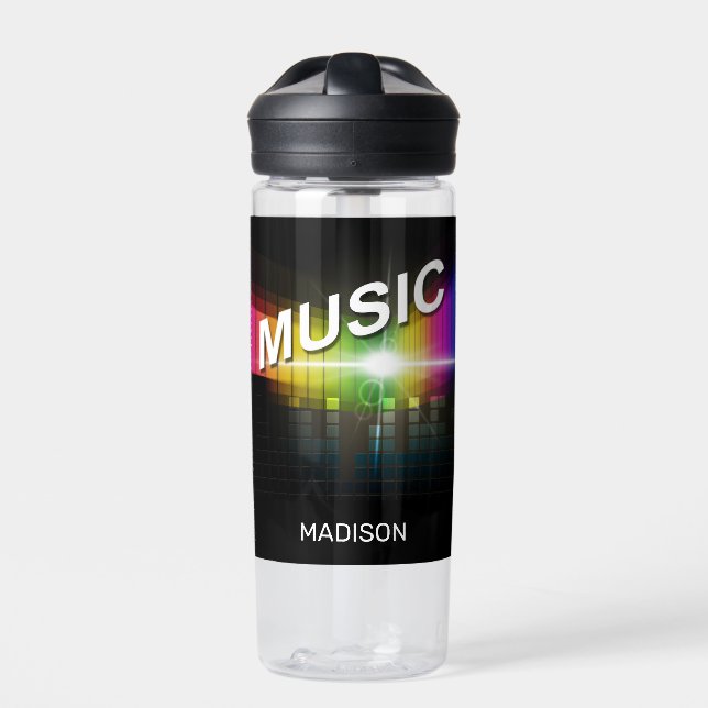 Music Illustration custom name Water Bottle (Front)