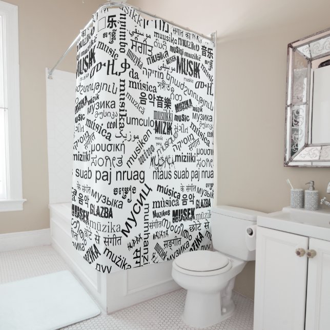 Music in Different Languages Shower Curtain (In Situ)
