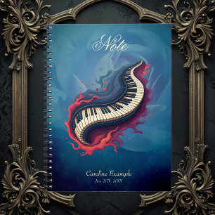 Music in motion, the curved piano. notebook