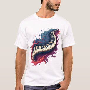 Music in motion, the curved piano. T-Shirt