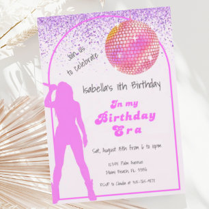 Music In My Birthday Era Pink Birthday Invitation