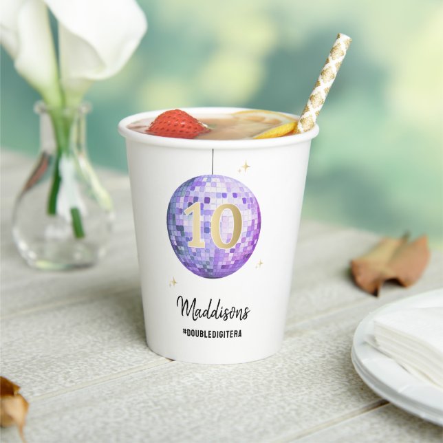 Music In My Birthday Era Purple Disco Paper cup (Insitu)