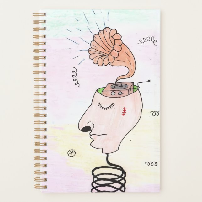 "Music in my head" Postcard Planner (Front)