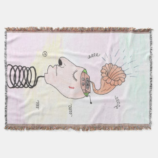 "Music in my head" Postcard Throw Blanket