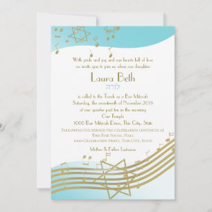 Music in the Air Bat Mitzvah Invitation