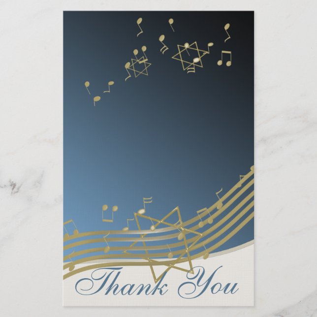 Music in the Air Thank You Notes Stationery (Front)