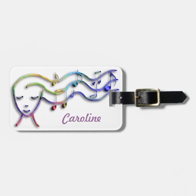 music in the hair luggage tag (Front Horizontal)