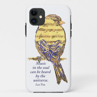 Music in the Soul Quote & Music Note Bird iPhone 11 Case