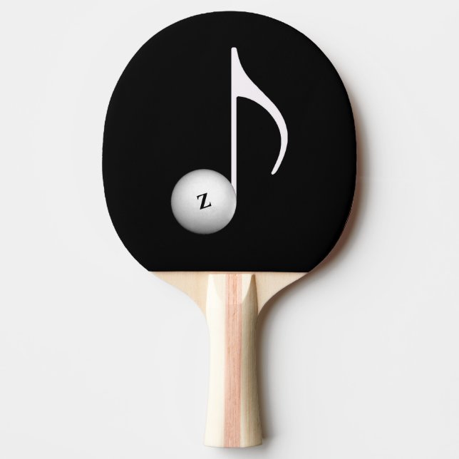 music inspired black ping pong paddle (Front)