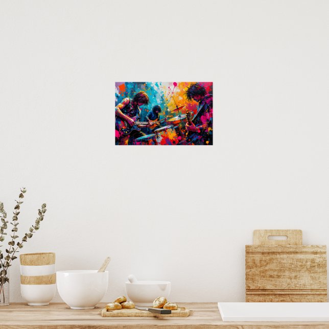 Music inspired splatter painting poster (Kitchen)