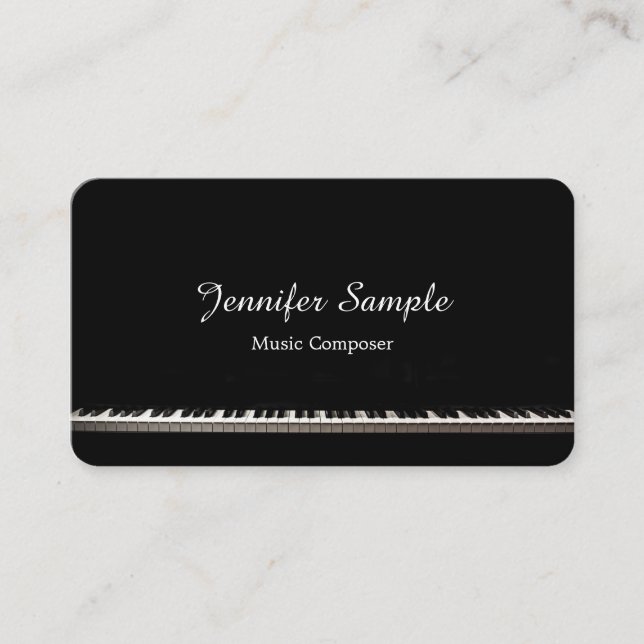 Music Instructor Composer Teacher Professional Business Card (Front)