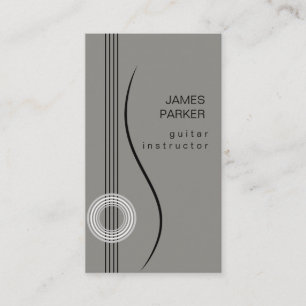 Music Instructor Guitar Logo Minimalist Singer Business Card