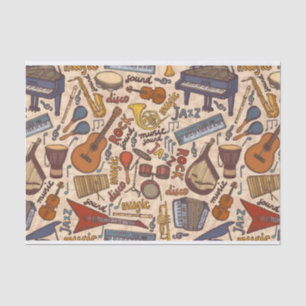 Music Instrument music note Pattern musician   Tissue Paper