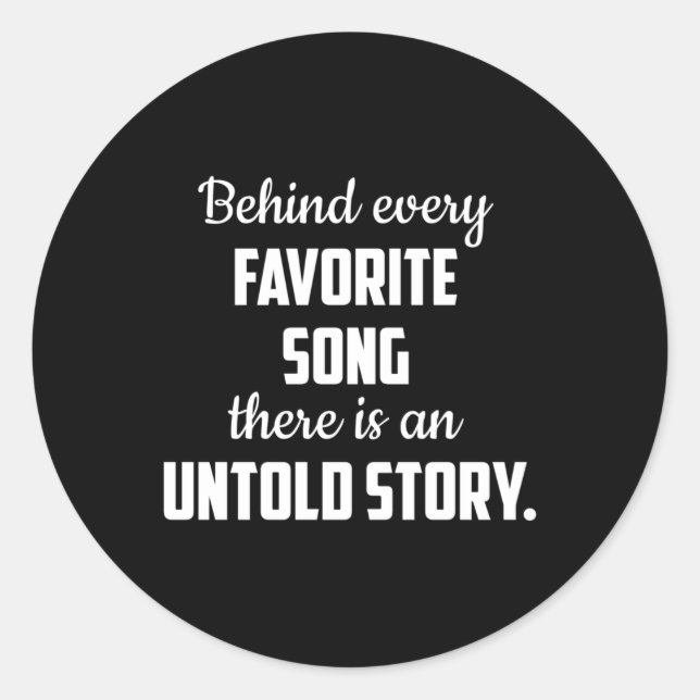 Music Instrument Musical Musician Sound Gift Idea Classic Round Sticker (Front)