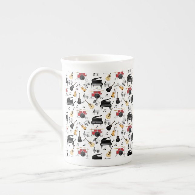  Music instrument pattern Bone China Mug (Left)