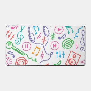 Music instrument pattern desk mat
