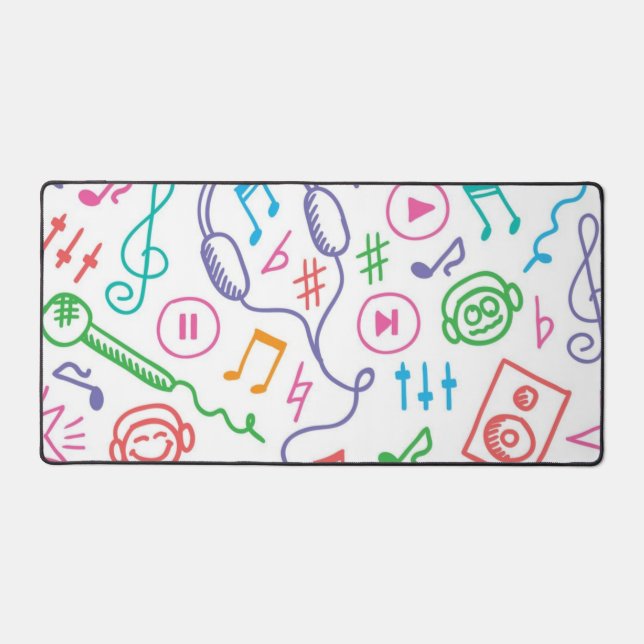 Music instrument pattern desk mat (Front)