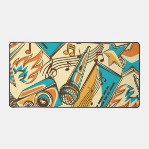 Music instrument pattern desk mat