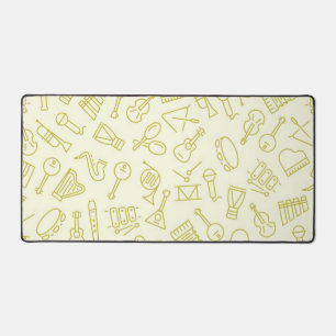 Music instrument pattern desk mat