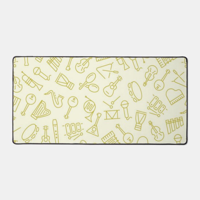 Music instrument pattern desk mat (Front)