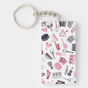 Music instrument pattern key ring