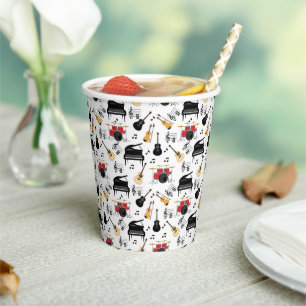  Music instrument pattern Paper Cups
