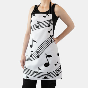 Music instrument sounds patterned apron