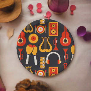 Music Instruments Art Paper Plate