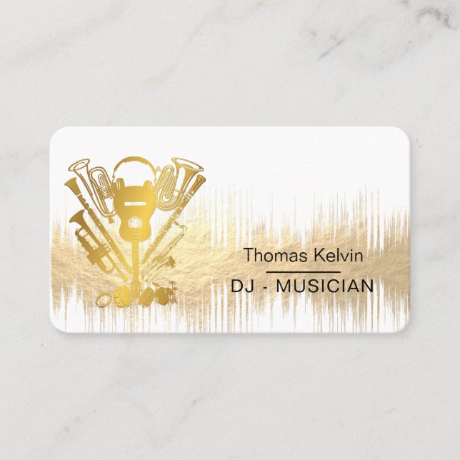  Music Instruments Event Organiser DJs Player Business Card (Front)
