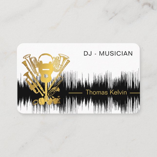  Music Instruments Event Organiser DJs Player Business Card (Front)