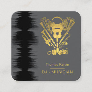 Music Instruments Event Organizer DJs Player Square Business Card