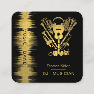 Music Instruments Event Organizer DJs Player Square Business Card