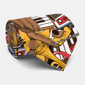 Music Instruments Jazz Neck Tie