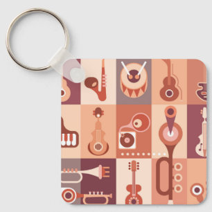 Music Instruments Key Ring
