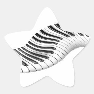 Music Instruments Keyboard Piano Notes Art Star Sticker