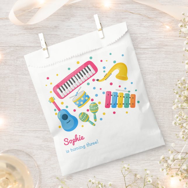 Music instruments kids birthday favour bags (Clipped)