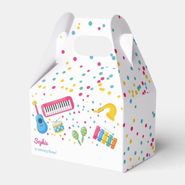 Music instruments kids birthday favour box (Front Side)