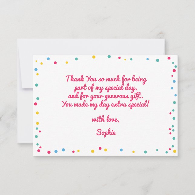 Music instruments kids birthday thank you (Front)