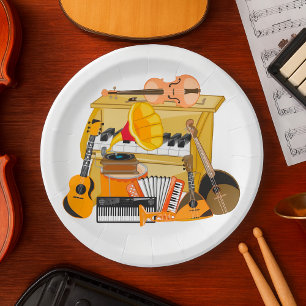 Music Instruments Musical Paper Plates