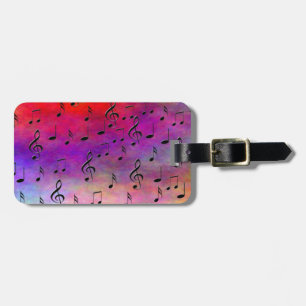 Music  Instruments  notes dance tunes radio keys Luggage Tag