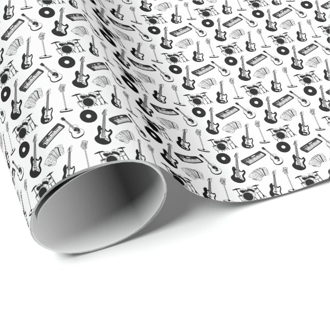 Music instruments pattern wrapping paper (Roll Corner)