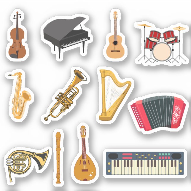 MUSIC INSTRUMENTS STICKERS (Front)