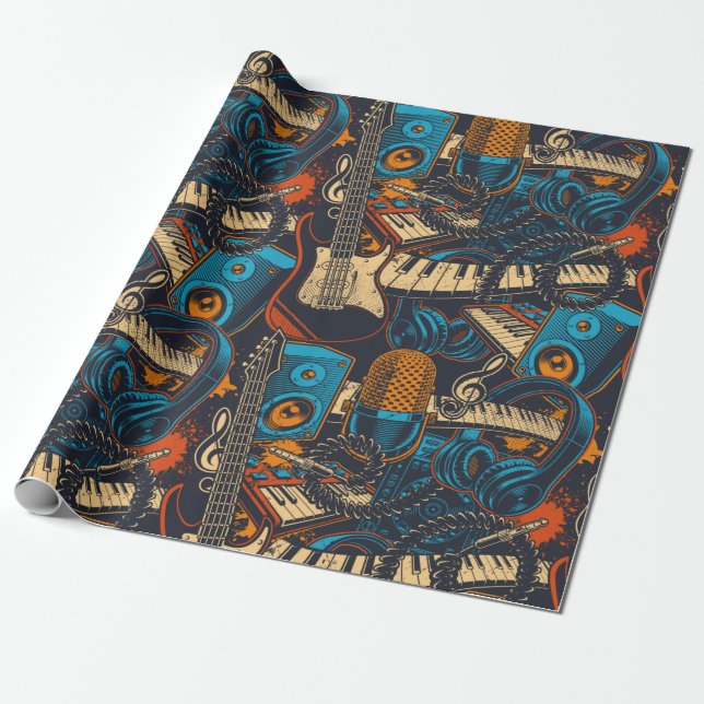Music Instruments Wrapping Paper (Unrolled)