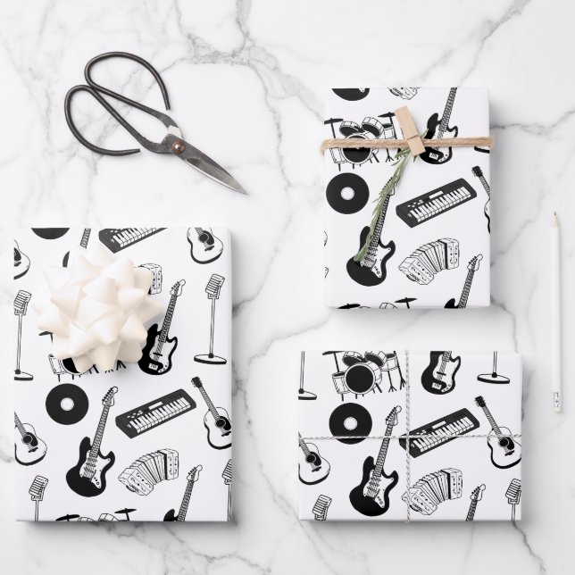 Music instruments  wrapping paper sheet (Front)