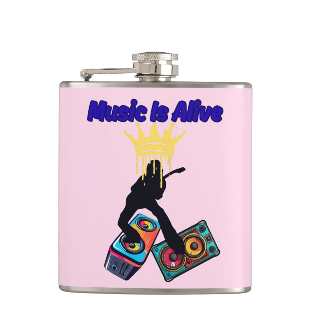 Music Is Alive Hip Flask (Front)
