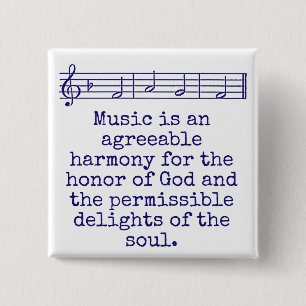 Music Is An Agreeable Harmony - Music Quote 15 Cm Square Badge